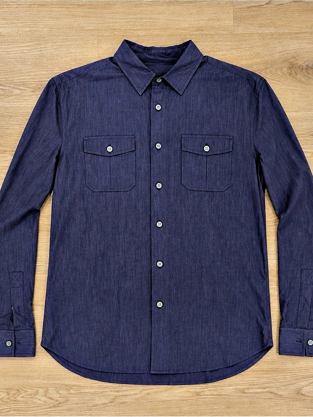 John Varvatos Luxe Striped Cotton Shirt Size Large Like New